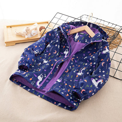 Mid-length Windbreaker Thickened Warmth Jacket Children's Style Jacket