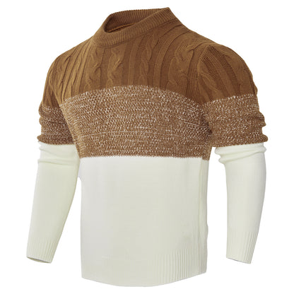 Pull décontracté à manches longues et blocs de couleurs pour homme