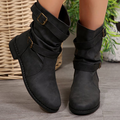 Fashion Plus Size Mid Short Boots Women