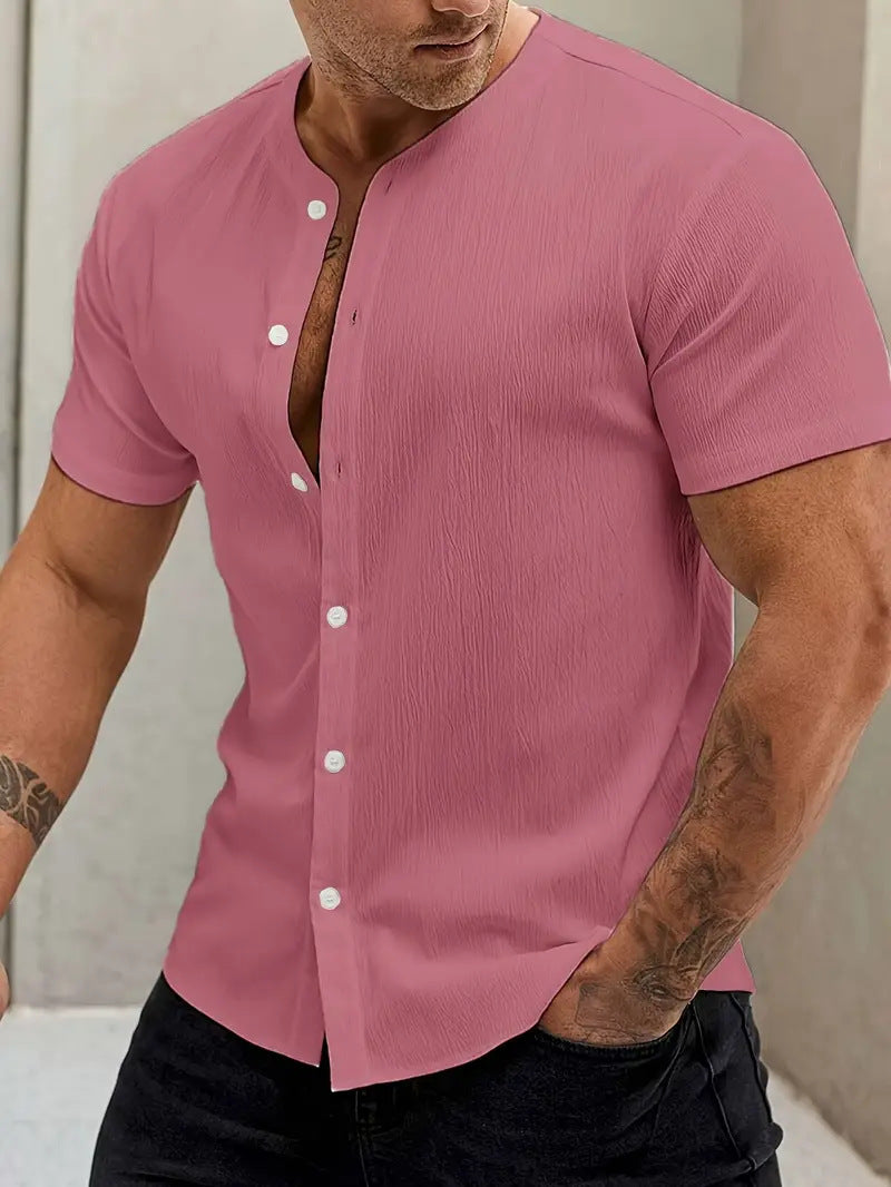 Belle chemise a manche courte pour homme tissu léger