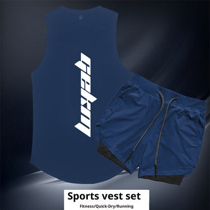 Sports Suit Men's Outdoor Running Fitness Vest Shorts