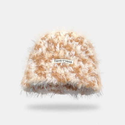 Patch Plush Bonnet Children's Autumn And Winter Earflaps Slipover Beanie Hat Cold-proof