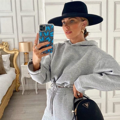 Survêtements de sport 2 pièces pour femmes, sweat-shirt à capuche et manches longues, vêtements de sport décontractés