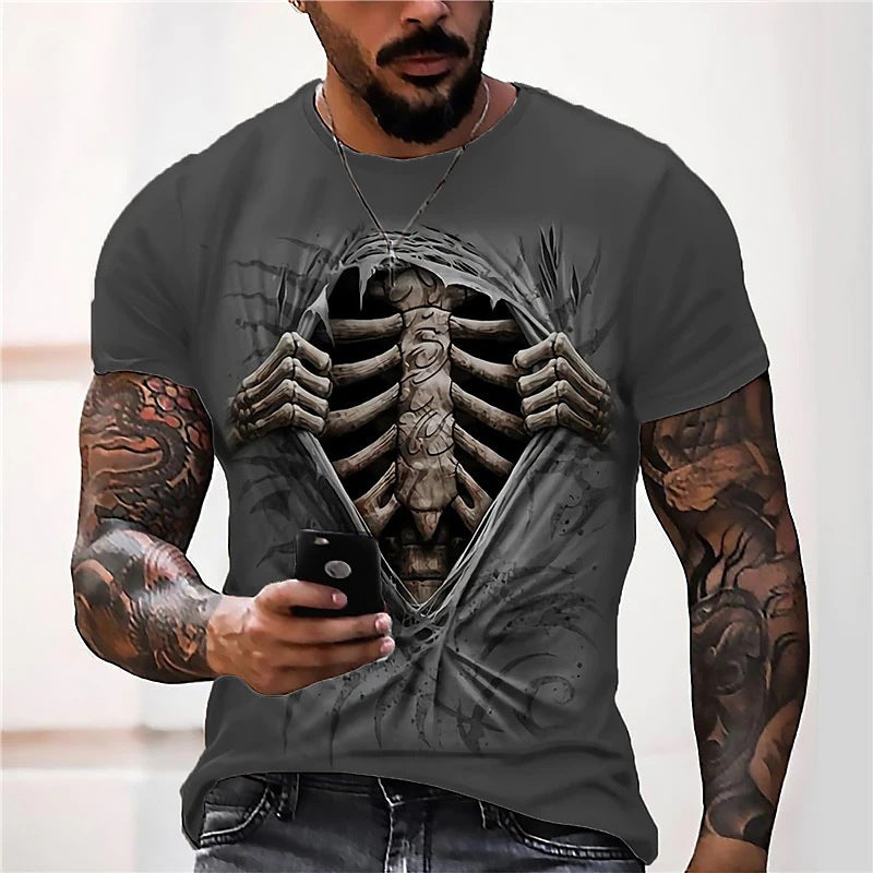T-shirt à manches courtes pour garçon, imprimé en 3D, tendance, été