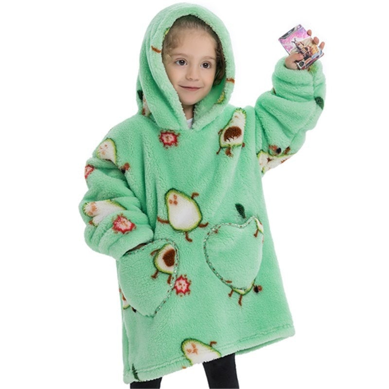 Vêtements confortables en velours de coton résistants au froid pour garçons et filles, couverture à capuche épaisse grande taille, vêtements de nuit pour enfants
