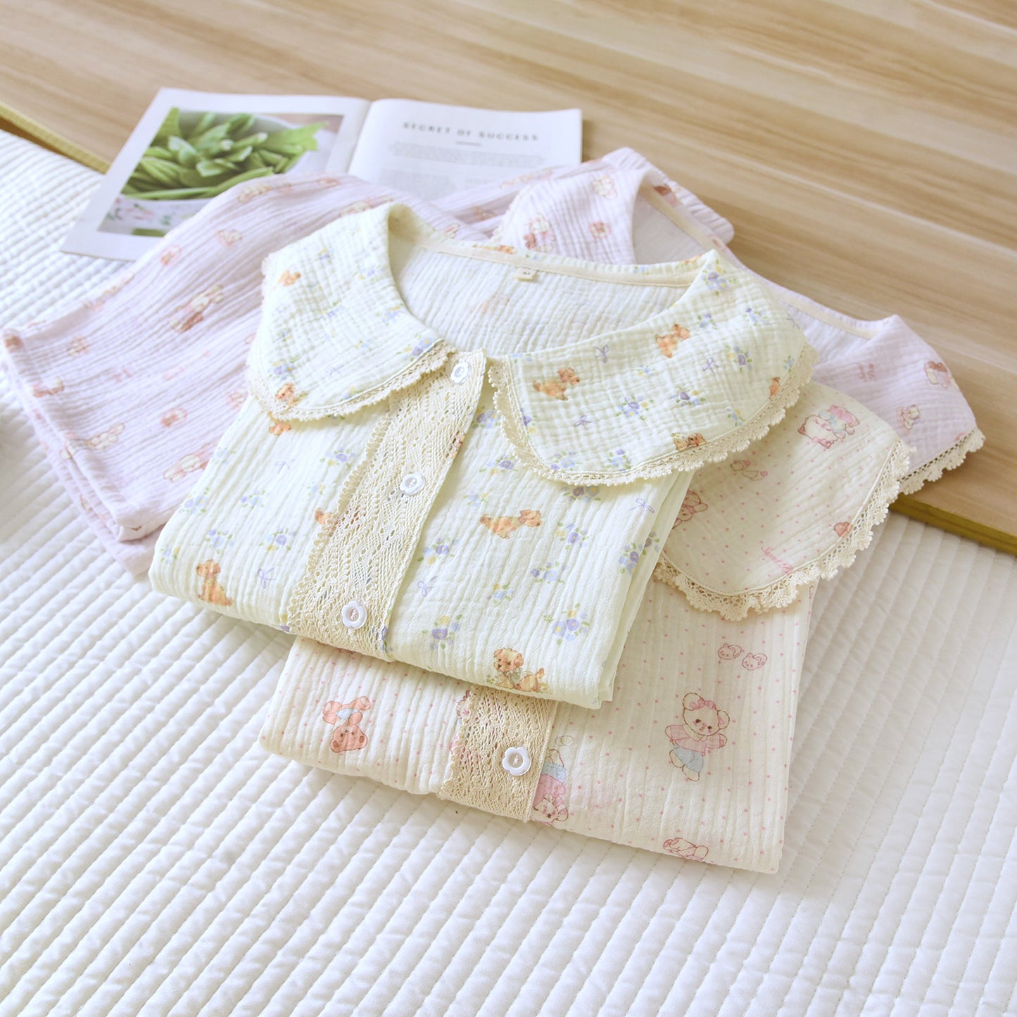 Pyjamas manche longue 2 pièce en cotton mode femmes