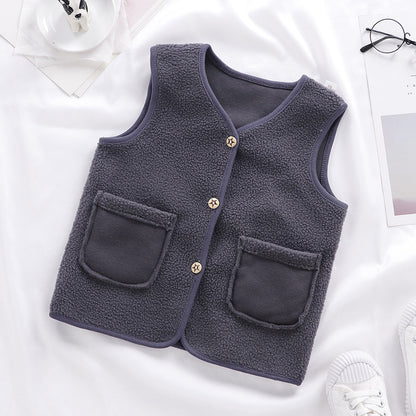 Padded Upper Cardigan To Keep Warm Children's Vest