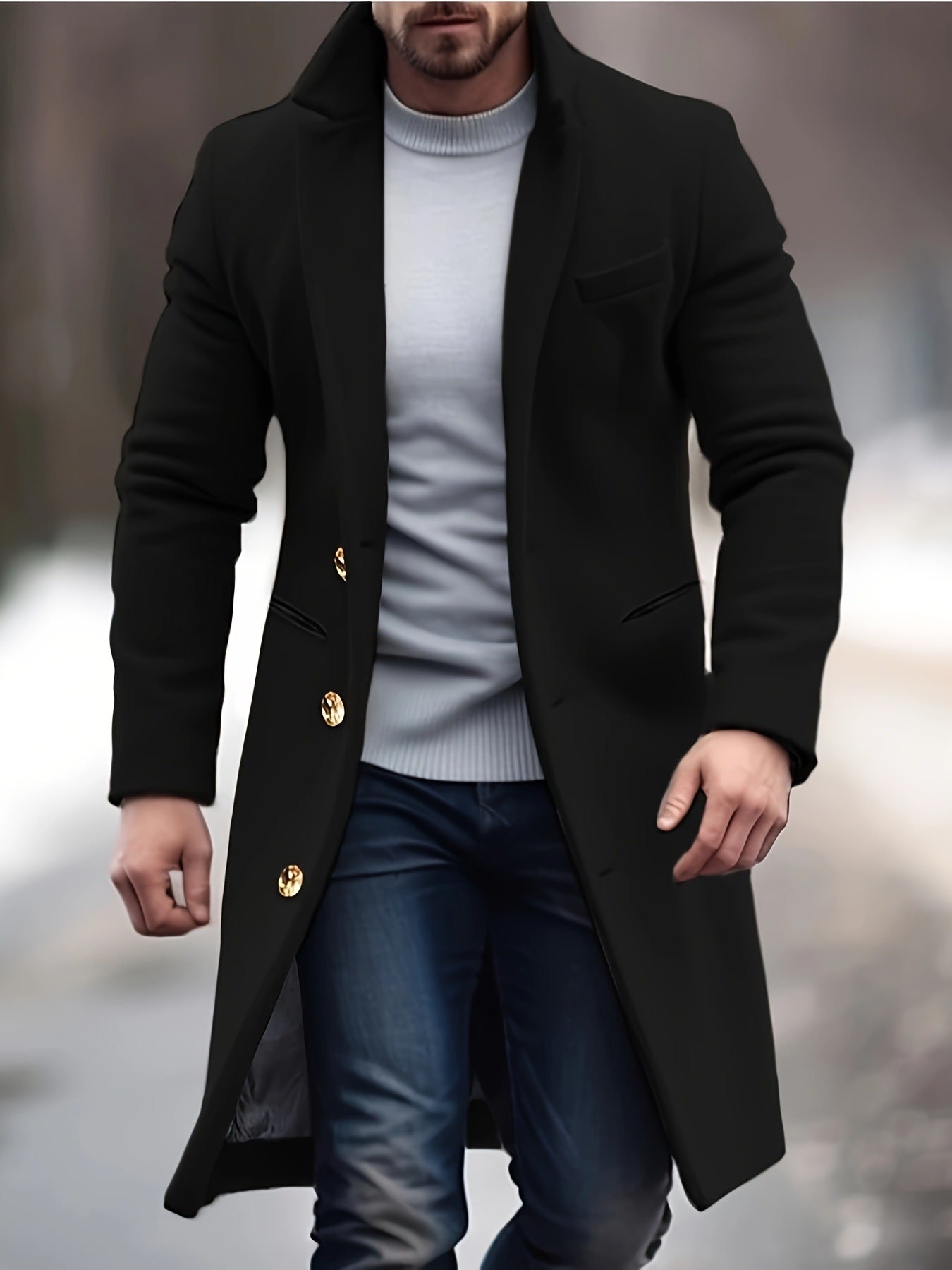Men's Medium-length Single-breasted Multi-color Warm Youth Coat