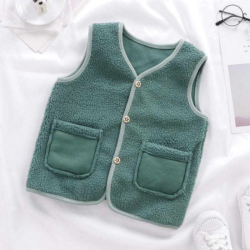 Padded Upper Cardigan To Keep Warm Children's Vest