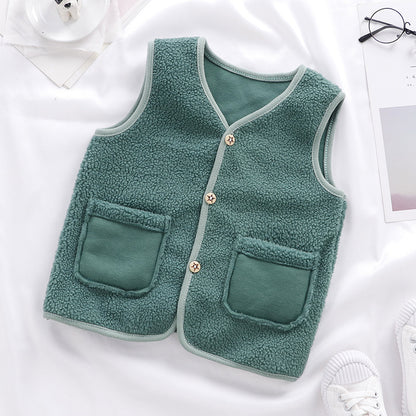 Padded Upper Cardigan To Keep Warm Children's Vest