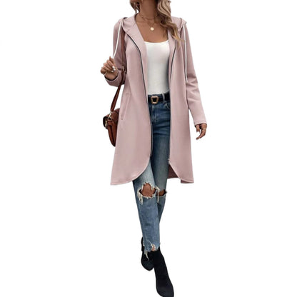 Personality Street Zip Hooded Long Velvet Lining Sweatshirt