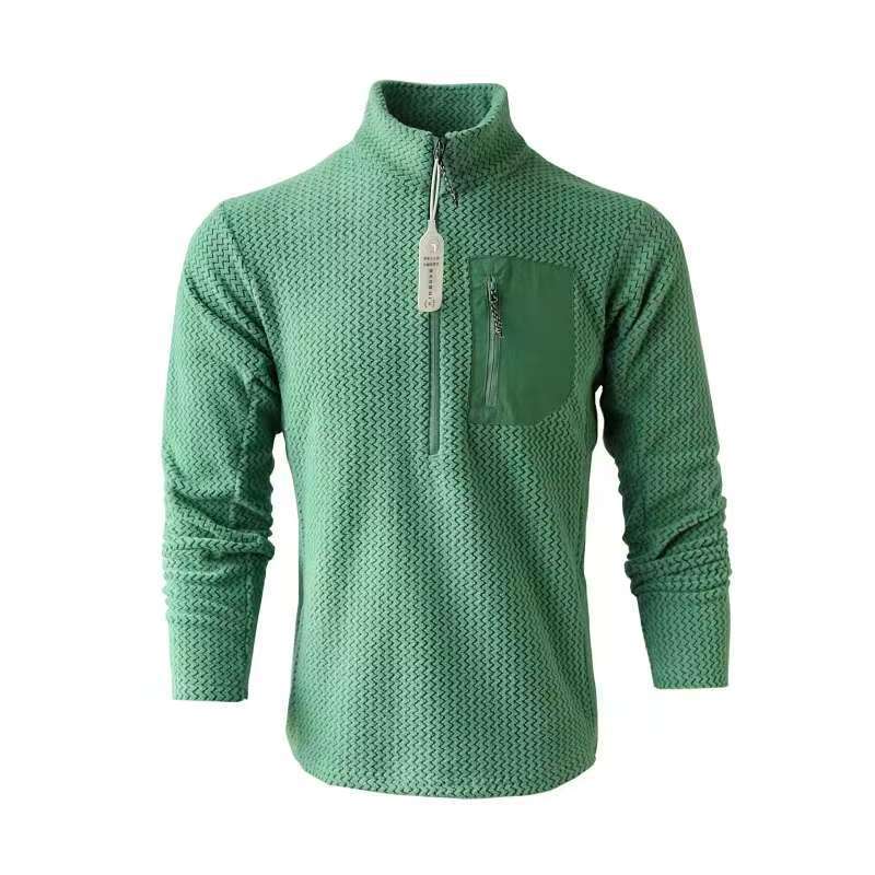 Spring And Autumn Outdoor Pullover High-end Wave Pattern Fleece Sweater