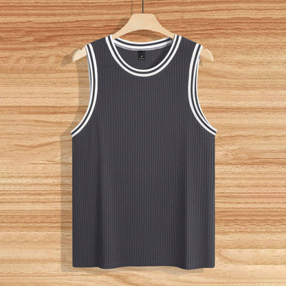 Gilet de sport ajusté en tricot à rayures verticales