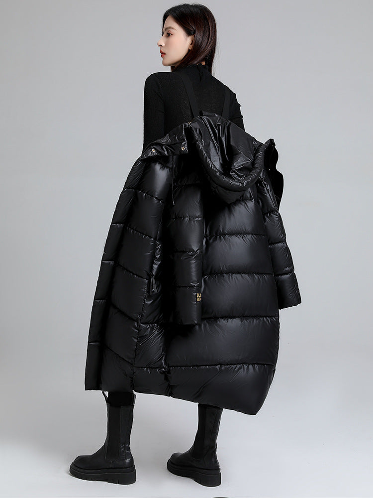 Women's Long Hooded Self-heating Graphene Cotton-padded Jacket