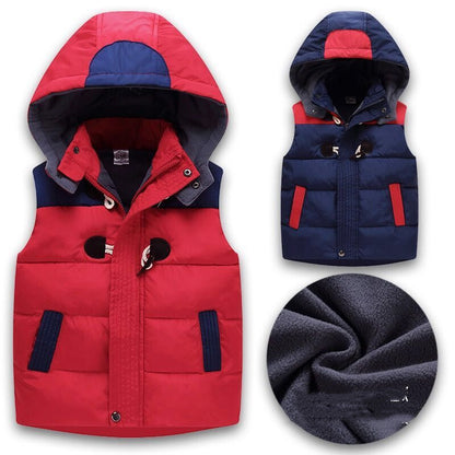 Gilet à capuche rembourré en velours pour bébés garçons et filles, uniformes de maternelle