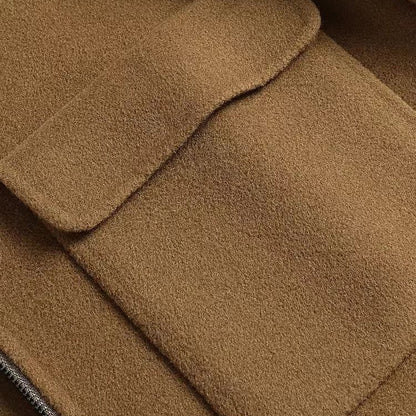 Manteau pour homme, épais, double face, revers en laine, décontracté
