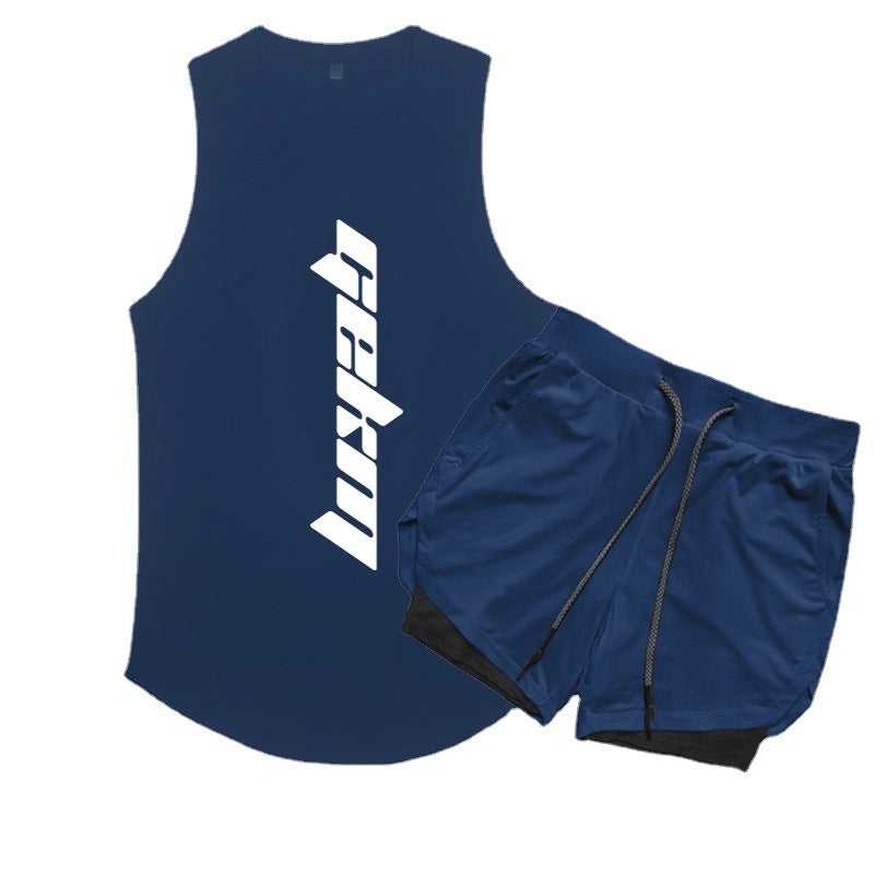 Sports Suit Men's Outdoor Running Fitness Vest Shorts