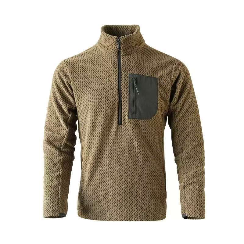 Spring And Autumn Outdoor Pullover High-end Wave Pattern Fleece Sweater