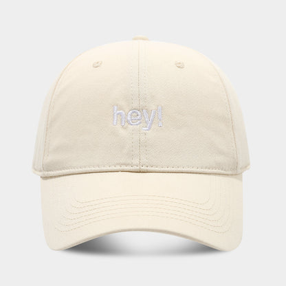 Creative Letters Hey Embroidery Soft Top Peak Cap