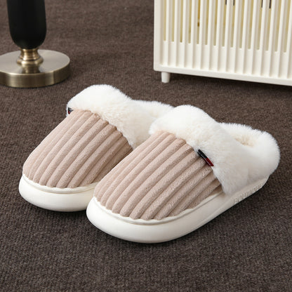 Plush Slippers Winter Thickened Coral Couple
