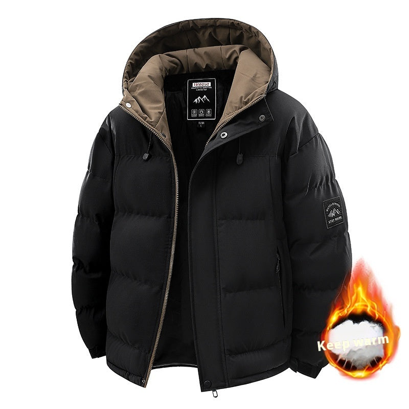 Men's Hooded Thickened Cold-proof Cotton-padded Clothing Coat