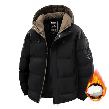 Men's Hooded Thickened Cold-proof Cotton-padded Clothing Coat