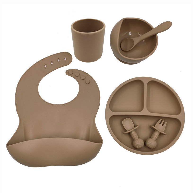 Couverts pour bébé, bavoir en silicone, tasse en silicone, cuillère