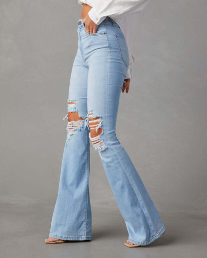 Jean a patte large tendance mode pour femme  un jean qui vous met en valeur. Confortable
