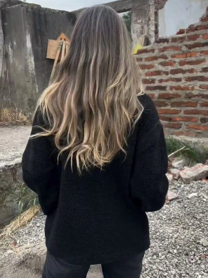 Belle petite veste a bouton en laine mouton , très chaud ! Mode pour femme