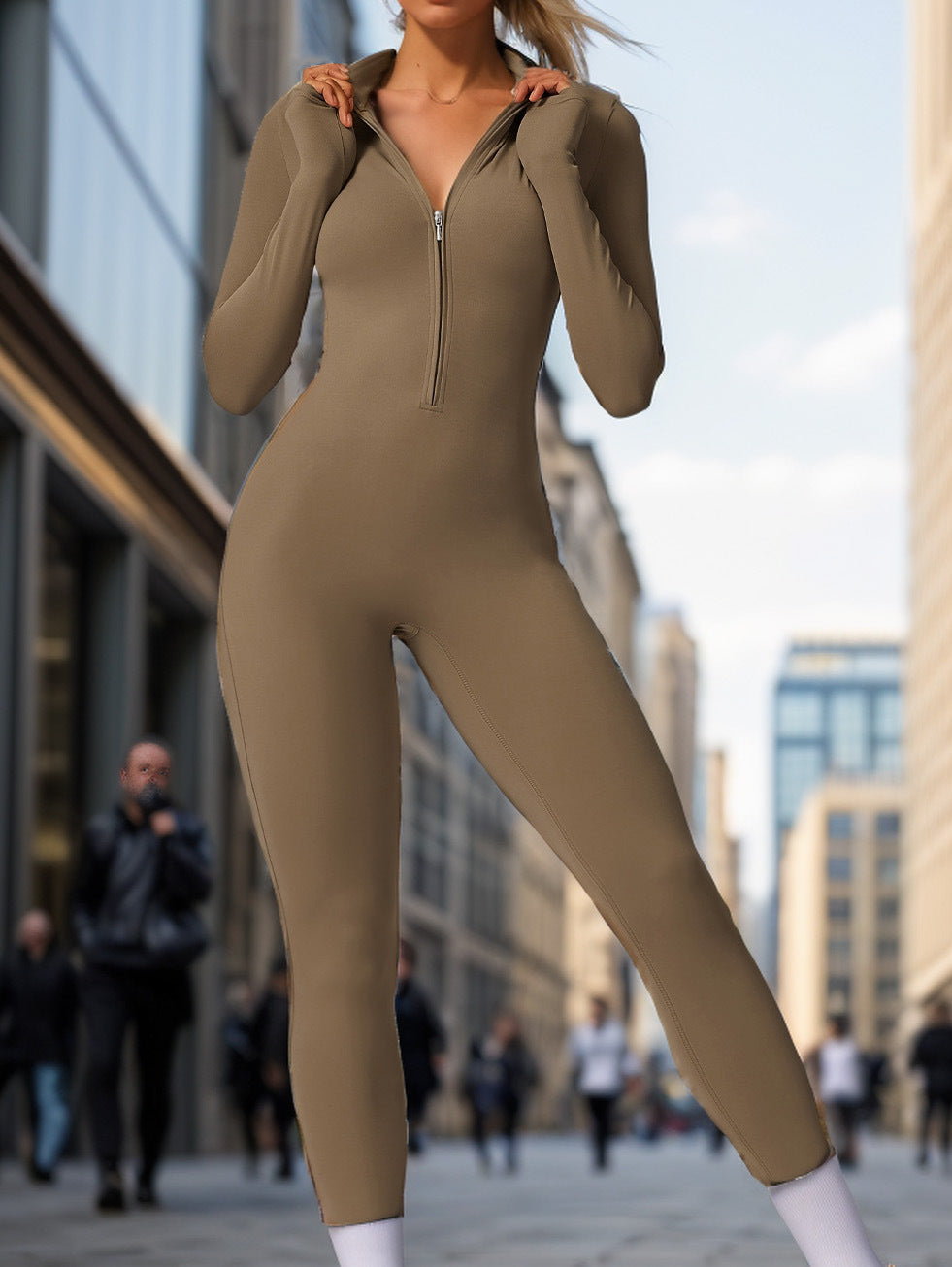 Vêtements d'entraînement une pièce skinny Hip Raise pour femmes tissu extensible très confortable