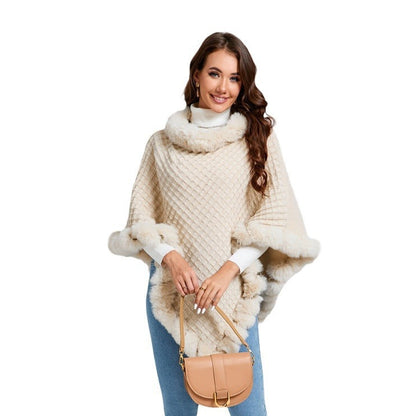 châle en fourrure de lapin Rex, luxueuse, tendance automne-hiver, vêtement d'extérieur élégant pour femme