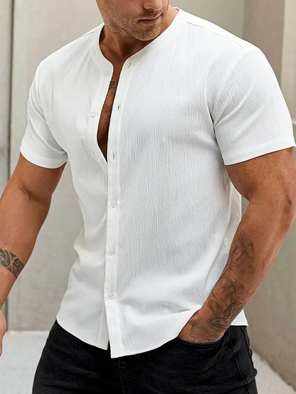 Belle chemise a manche courte pour homme tissu léger