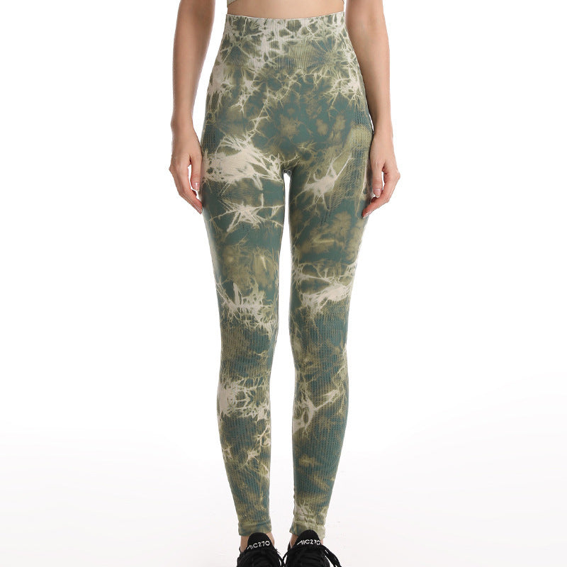 Leggings Tie Dye pour femmes, pantalons de yoga, de fitness, sans coutures, push-up, collants d'entraînement, de sport, de gym