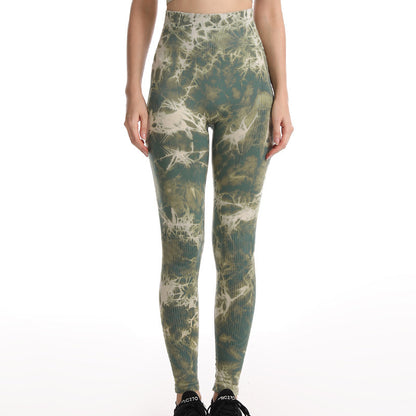 Leggings Tie Dye pour femmes, pantalons de yoga, de fitness, sans coutures, push-up, collants d'entraînement, de sport, de gym