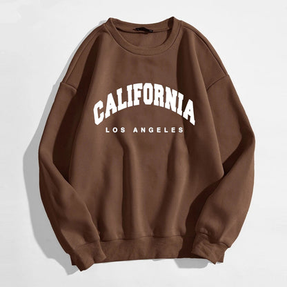 Sweat à manches longues pour femme, imprimé lettres California