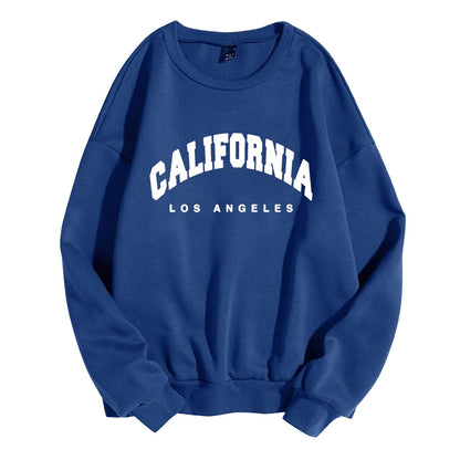 Sweat à manches longues pour femme, imprimé lettres California