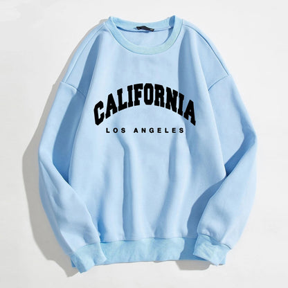 Sweat à manches longues pour femme, imprimé lettres California