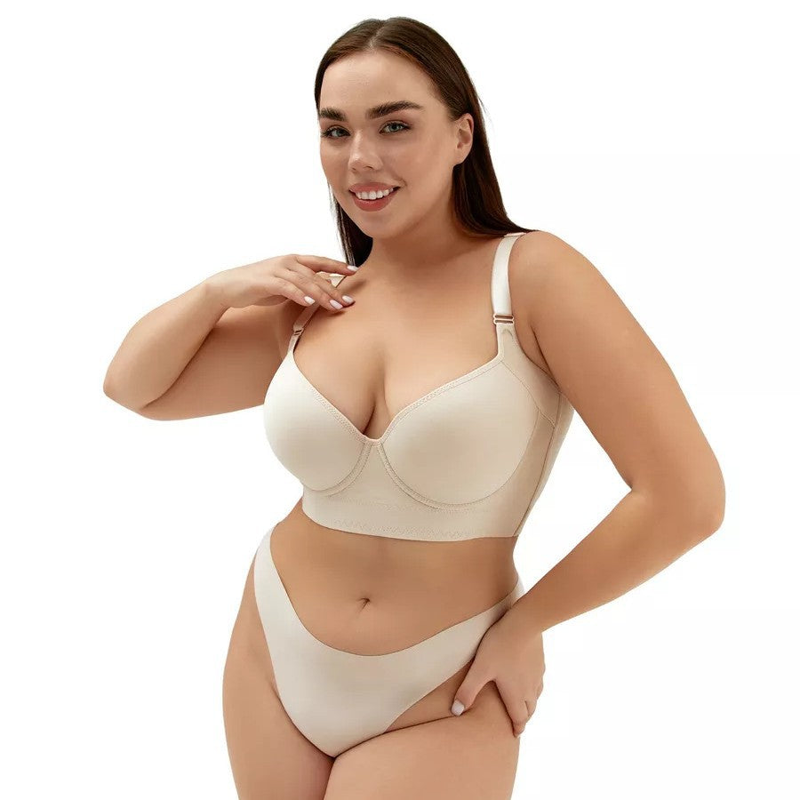 Soutien gorge sans coutures avec cerceau pour un très bon soutien,  decolter en v