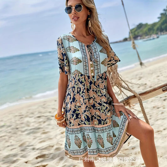 Robe imprimée élégante pour femme, personnalité tendance