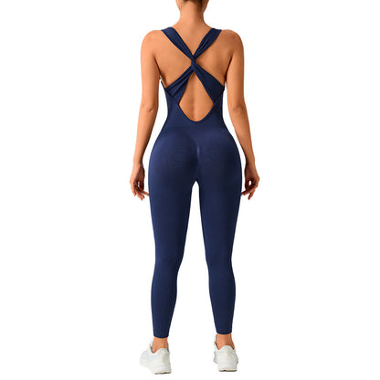 Ensemble une pièce sport , yoga tissu extensible léger et confortable.