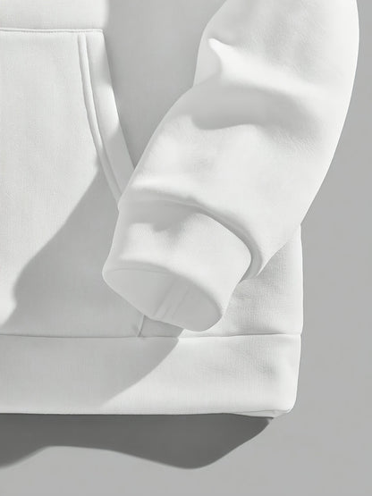 Pull ample à capuche et manches longues imprimé pour femme