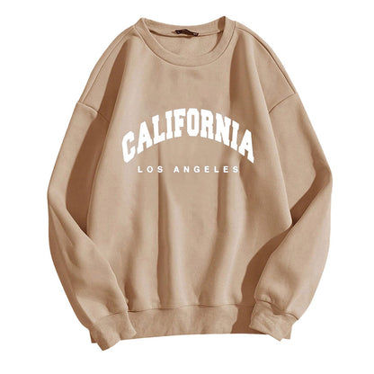Sweat à manches longues pour femme, imprimé lettres California