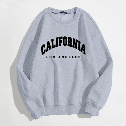 Sweat à manches longues pour femme, imprimé lettres California