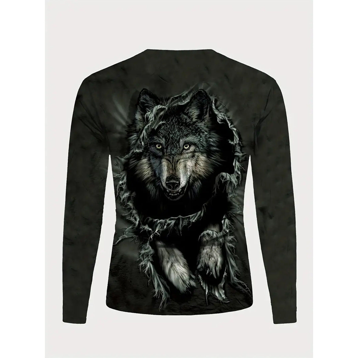 T-shirt rétro pour homme, imprimé 3D, style hip-hop, ample, col ras du cou, décontracté, manches longues