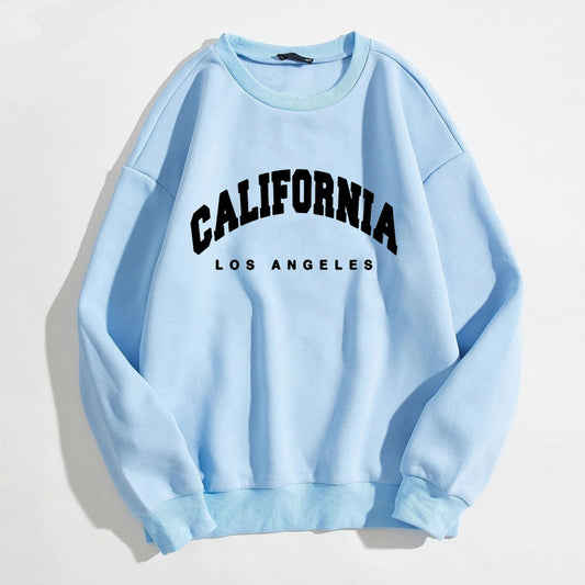 Sweat à manches longues pour femme, imprimé lettres California