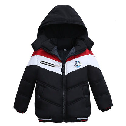 Veste matelassée à capuche et manches longues pour garçon confortable et chaude pour vos mini.