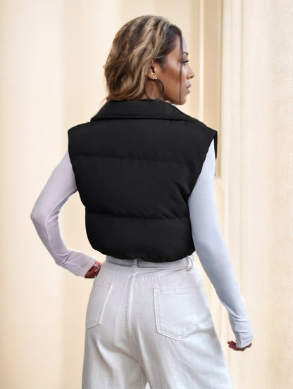 Gilet décontracté à fermeture éclair sur le devant,