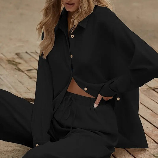 Ensemble chemise et pantalon amples pour femme