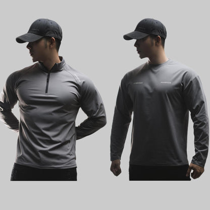Pull de sport décontracté à manches longues et col rond en coton clone