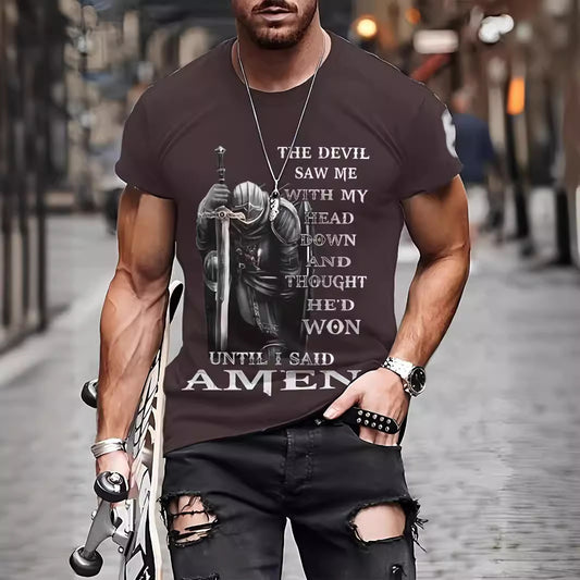 T-shirt d'été décontracté et respirant à manches courtes pour homme, imprimé en 3D